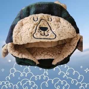 Green and Blue Plaid Baby Boys Trapper Hat 12-24mos